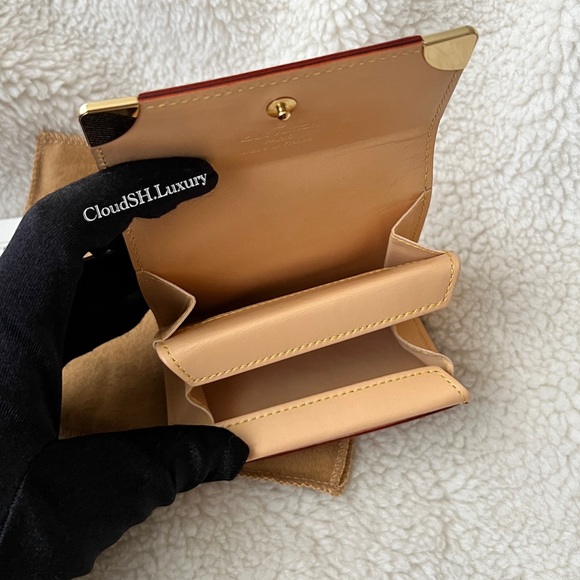 Auth Louis Vuitton Cherry Blossom Red Pink Monogram Card Holder Wallet - Picture 5 of 14